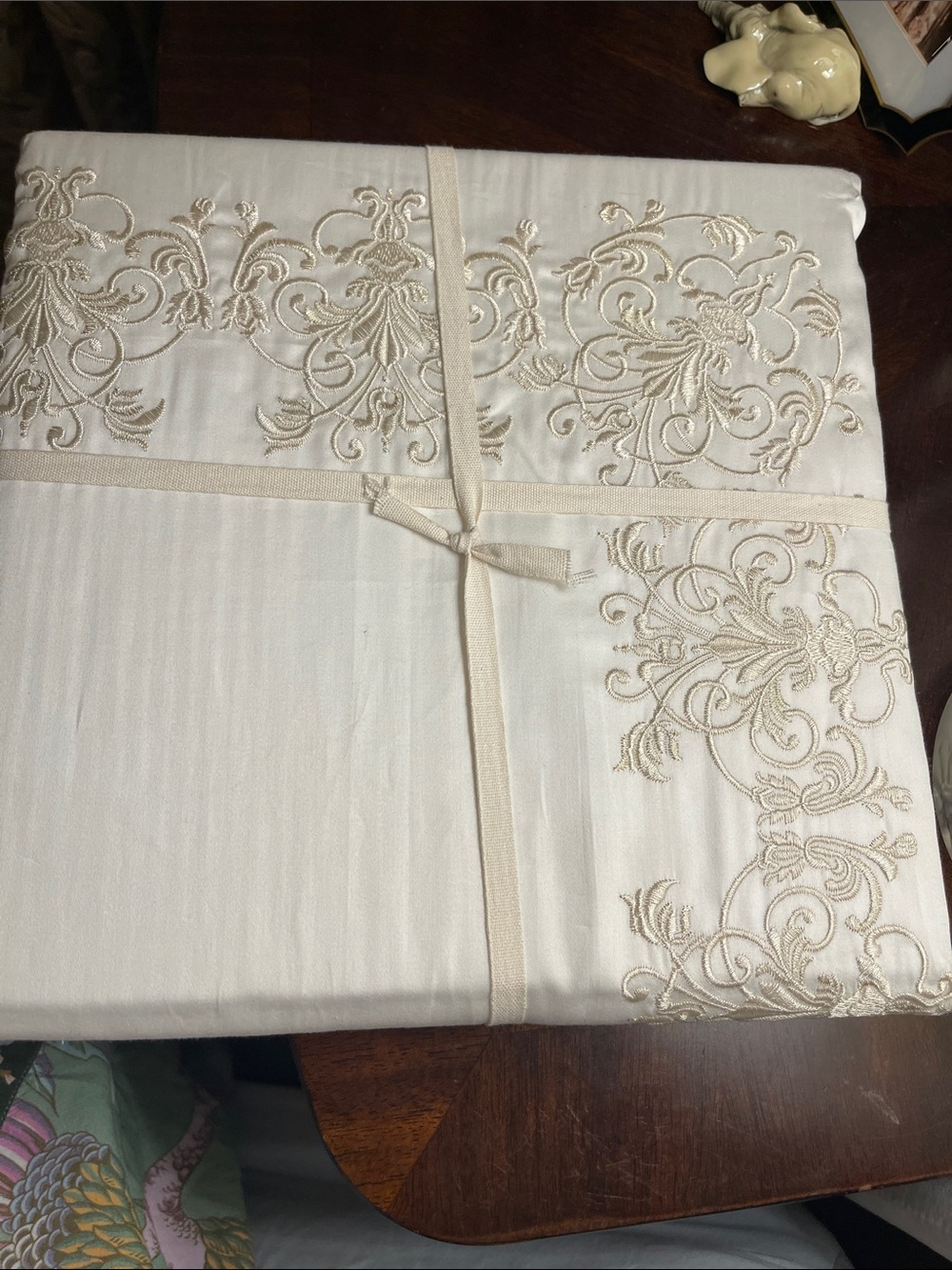 Zara Cream and Champagne Embroidered Duvet Cover